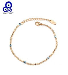 Akcesoria biżuterii mody biżuterii Lucky Eye Blue Turkish Evil Eye Kodek Złota Srebrna Kolor Krzybki Łańcuch stóp Bransoletka 6341174