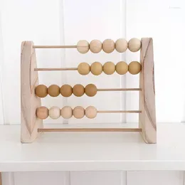 Decorative Figurines Nordic Wooden Abacus For Kids Room Desktop Decoration Baby Early Learning Math Educational Toy Natural Wood Nursery