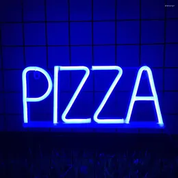 Bordslampor Party Accessories LED Night Light Pizza Letter Neon Sign Energy-Saving Flicker Free Wall Art Bakgrundslampa för en
