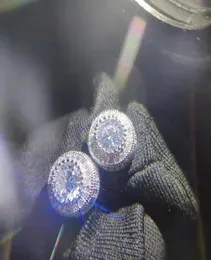 Brincos de jóias de hip hop de garanhão Moissanite Microinlaid Rounding Acessórios de luxo para homens e mulheres KIRS225992239
