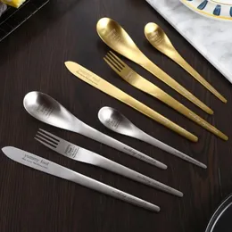 Dinnerware Gets Cutlery Knife Fork and Spoon 304 Aço inoxidável Western Tabelware Four of Steak Gift Box Set