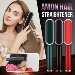1pc Multifunctional Straight And Curly Dual Purpose Hair Straightener APS PP Electric Curling Iron Negative Ion Comb Brush 240424