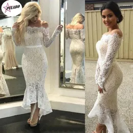 Casual Dresses PULABO Elegant White Party For Bridal Lace Sequin Cold Shoulder Sexy Midi Social Festival Vestidos Robe Female Dress