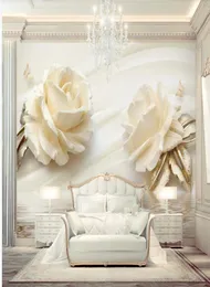 3D Stereoskopische Tapete Champagner 3D Stereo Rose Wallpaper Wasserwellenreflexion TV Hintergrund Wall4088132