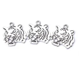 50pcslot Ancient Silver Alloy Tiger Charms Pendants For diy Jewelry Making findings 27x24mm8368475