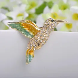 Brooches Colorful Birds Pin Brooch Enamel Esmaltes Corsage Green Lot Diamante Embellishments Kihen Wedding Broach Coroa