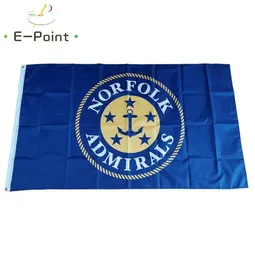 Echl Norfolk Admirals Flag 35ft 90cm150cm Полиэфирное украшение