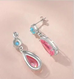 Wholepink drop earrings luxury designer jewelry silver plated temperament long ladies earrings with box Valentine039s Day 2521499