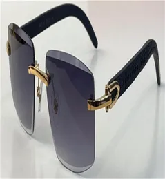 Nya modedesign Solglasögon 81880122 Square Frame Rimless trätempel Enkel och populär stil UV400 -skyddsglasögon Topp Q1171218