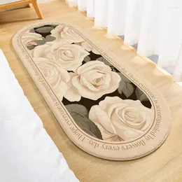 Carpets Flower Series Bedside Simple Bath Mats Soft Entrance Doormat Non-Slip Floor Rugs Home Toilet Bathroom Absorbent Foot Pad
