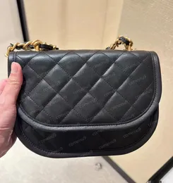 24 lustro wysokiej jakości embrionalne torby z cielęcia Klasyczne designerski łańcuch dżinsowy Crossbody Crossbody Flapa Torka Saddle torebki torebki 12A Aktualizacja z pudełkiem