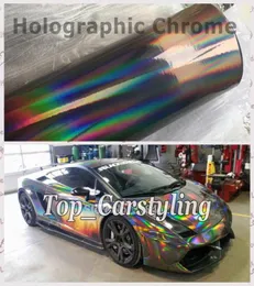 152x20m Silver Black Black Holography Laser Chrome Iridescent Vinyl Film Wrap com ar 2 cor de papel disponível FOI4615547