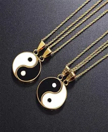 Pendant Necklaces 2Pcsset Of Stainless Steel Yin And Yang Necklace Puzzle Personality Trend Birthday Couple Gift JewelryPendant6009818