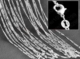 10pcsLot 2mm Figaro Chain 925 Sterling Silver Jewelry Necklace Chains with Lobster Clasps Size 16 18 20 22 24 26 28 30 Inch4368261