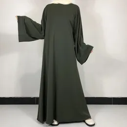 15 Farben Basic einfache Nida Abaya mit freiem Gürtel hochwertige muslimische Frauen bescheidenes einfaches Kleid Eid Ramadan Islamic Clothing 240511