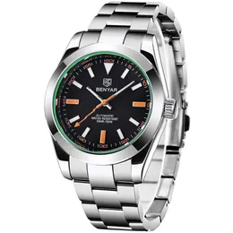 Нарученные часы Benyar Mechanical Mens Es 2023 Top Brand Luxury Wistes Business Automatic Sport Es для мужчин Relogio Masculino D240430