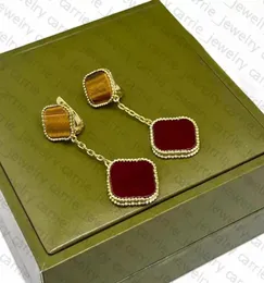 Fashion Two Flowers 4four Follover Fasching Orecchini DropPearl Silver 18K Gold Ploted Agate for Womengirls Valen8112690