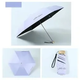 2024 Mini Sun Paraply Pocket Rain Paraplyer Anti UV 5-Foldning Parasol Portable Lightweight Women Män Sunshade Paraply för resor för