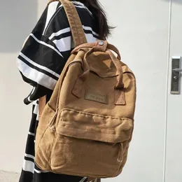 Рюкзак винтажный мальчики девочки холст грин -школьная сумка для мужчин женщины для ноутбука Cool Lady Student Fashion Fashion Женская туристическая книжная сумка