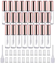 25 PCS 12 mL Rose Gold Empty Lip Gloss Tubes Containers Clear Mini Refillable Lip Bottles for DIY Makeup lipgloss tube7986397