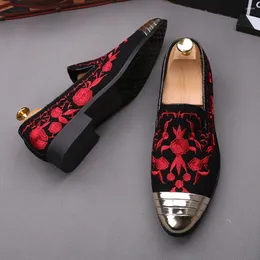 Casual Shoes Embroidered Men's Fashion Sheepskin Lefu Printing Star Party Suede Driving Flat