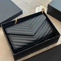 Top Designer -Tasche Luxus -Umhängetaschen Klassische Kaviar Lederkette Wallet Women Mode Cross Body Envelope Messenger Schwarz Kalbsleder Handtasche Taschen
