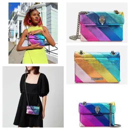 Luxus Kurt Geiger Handtasche Herz Regenbogenbeutel Frauen Leder Geldbeutel Männchen Käufer Crossbody Clutch #