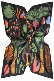 スカーフ130130cmバンダナスカーフ女性ツイルシルク2021ヘッドバンドツリー印刷ファッション大規模スクエアスカーフ11346222