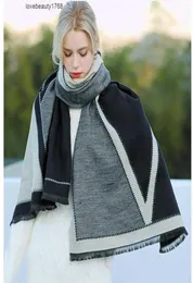 2PCS Autumn Winter Woman Wool Spinning Scarf Ladies Dwukologowe wielokolorowe kontrole Gingham Kerchief Man 70x180 cm Scali Female 1036351