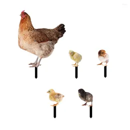Garden Decorations Acrylic Chick Sculpture Insert Sign Double-sided Printing Decorative Chicken Stakes Christmas Gifts For Backyard Patio