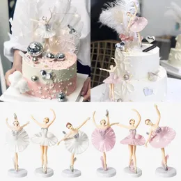 Dekorative Figuren 3 PCs Ballet Girl Kuchen -Topper mit Basis -Miniatur -Figur -Spielzeug Playset Dekoration XQMG