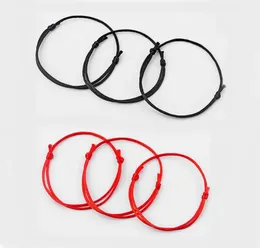 Drop 50pcs RedBlack ręcznie robiony sznur Kabbalah Lucky Bransoletka przeciwko sukcesu oka Bangle6126051