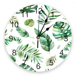 Orologi da parete Foglie tropicali Palma Pianta verde Orologio 3D Design moderno Design Decorazione Soggio