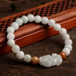 Strand Natural Jadeite Single Circle Bracelet для женщин ретро ретро-вырезанные ювелирные украшения A