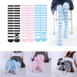Meias de meias femininas meias de moda bela desenho animado Kitty fofo sobre as cores de meias de joelho Splicing tights opaque elástico