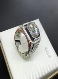 خواتم الماس الكاملة للنساء للرجال 039S جودة فاشايون الهيب هوب إكسسوارات Crytal 925 Silver Ring Men039S Ring271d9976248