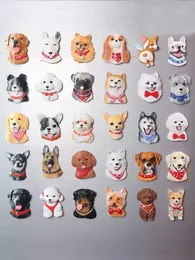 シミュレーション子犬冷蔵庫ステッカーShiba Inu Pug Pomeranian Chihuahua 3D Creative Magnet Home Decoration 240429