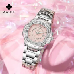 Wristwatches Wwoor Ladies Wather Women Elegant Stainlist Steel Contproof Wrictwatch Watchens Watches Reloj