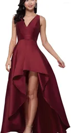 Vestidos de festa Charmingbridal Women's A Line High Low Prom Dress V Neck Setin Longo vestido de banheiro formal feminino