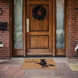 Mattor Lätt filt Kasta Halloween Doormat Scary Welcome Door Mats Mester Holiday Party Decorating Supplies Heavy Chunky Knit