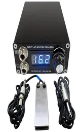 Professional Digital Dual Black Tattoo Power Supply Kit med 1st Foot Pedal Switch 1st Clect 1842033