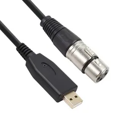 2M 3M Cabo de microfone de 6 pés 10 pés, USB Male a XLR Feminino Mic Link Converter Studio Audio Cords Adapter