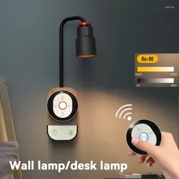 Настенные лампы светодиодные снимки с пультом дистанционного управления прикосновения к дальности USB -зарядная лампа настольная лампа для спальни прикроватной офис