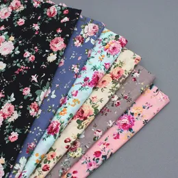 Fabric Rose Flower Cotton Poplin Muslin Fabric For Sewing Headscarf Cloth Shirt Apparel By Half Meter d240503
