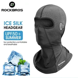 Rockbros Summer Cool Womens Hat Anti UV Full Face Mask Motecycle Helmet Balaclava Ice Silk Silk Siltable Dust Proof Bicycle Hat 240428
