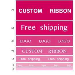 Haosihui Custom Satin Ribbons Personlig tryckt enstaka ansikte 10 ~ 50 ~ 100 meter polyester för gåva Bröllopsfödelsedag Diy Tape 240426