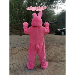 Mode Mr Rabbit Real Picture Pink Bunny Maskottchen Kostüm Fancy Outfit Designer Cartoon Charakter Party Kleid Aktivität Kleidung 908