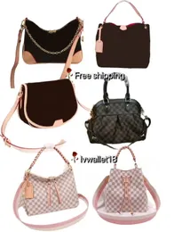 حقيبة مصممة جديدة شهيرة العلامة التجارية الكتف حقيبة Metis Lady Handbag Leather Geneine Aaa Quality Damier Women Cross Body Bage Base Melie Luxury Bag LW#7