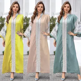 Ethnic Clothing Middle East Islamic Muslim Arab Robe Luxury Embroidery Dubai Abaya Women's Evening Dress Wholesale