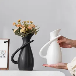 Vaser Creative Matte Ceramic Vase Ornaments vardagsrum sovrum matbord blomma arrangemang container hem dekoration tillbehör